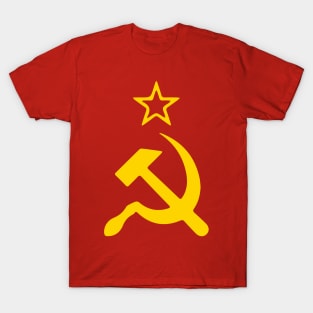 Star, Hammer and Sickle. USSR, Soviet Union flag. T-Shirt